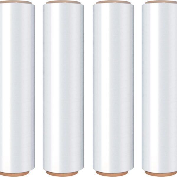 18in Stretch Wrap Roll, Heavy Duty 1500ft Shrink Wrap, Pallet Wrap 4 Pack