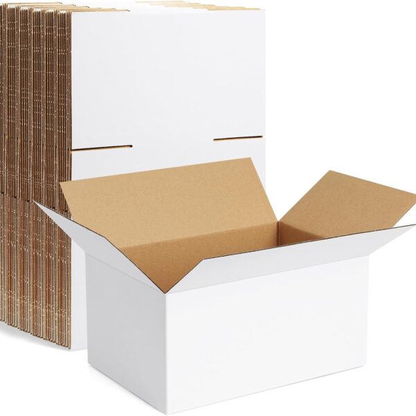 Small Shipping Boxes 10x7x5 for Packing & Business, 10 Pack, White
