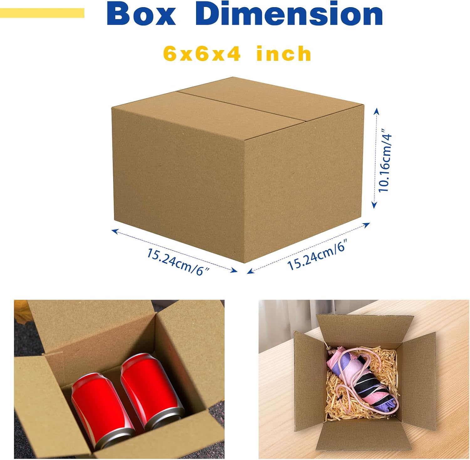 30 Pack 6x6x4 inches Small Shipping Boxes Brown Corrugated Cardboard Boxes for Packing, Mailing, Moving, Business - Image 2